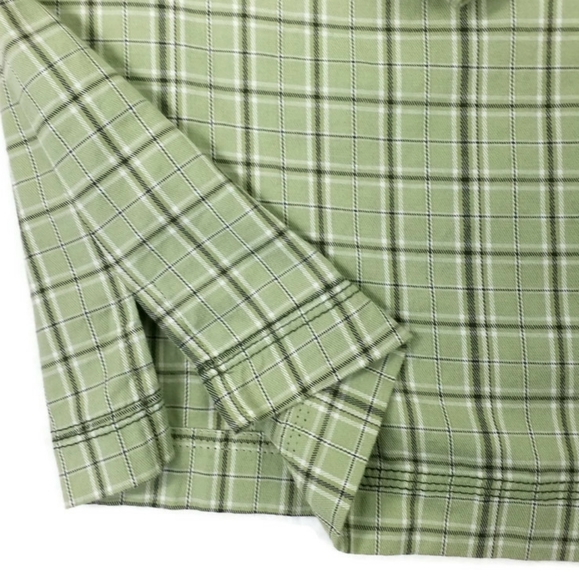 Denim & Co Green Multiprint Long Sleeve Button Front Blouse Womens Plus 3X - Picture 7 of 11